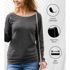 Women's - Peanuts - Who Says I'm Crabby Lucy Lightweight French Terry Wide Neck Long Sleeve Graphic Shirt -Toys Sale Store GUEST 012b2459 70e4 44d7 b8c0 7ae11d3f552f 4