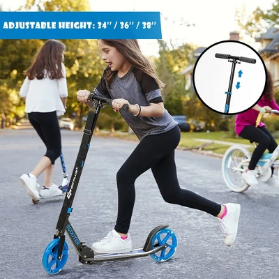 Costway Folding Sports Kick Scooter W/LED Wheels For Kids Teens Pink Blue 1 Costway Folding Sports Kick Scooter W/LED Wheels For Kids Teens Pink Blue