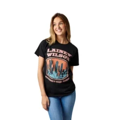 Lainey Wilson Country's Cool Again Women's Charcoal Crew Neck Short Sleeve T-shirt