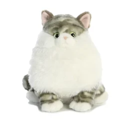 Aurora Fat Cats 9.5" Dumpling Tabby Grey Stuffed Animal