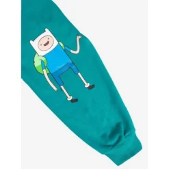 Adventure Time Finn Puff Print Long Sleeve Turquoise Adult Hooded Sweatshirt -Toys Sale Store GUEST 08a9326c f0d1 4580 a772 91a14a8b8148
