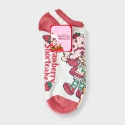 Women's Vintage Strawberry Shortcake 6pk Low Cut Socks - Assorted Color 4-10: Cushioned Sole, Knit Fabric, Machine Washable
