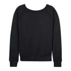 Women's - Peanuts - Snoopys Cocoa Shoppe Lightweight French Terry Wide Neck Long Sleeve Graphic Shirt