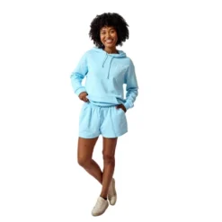SANRIO Hello Kitty Women's Aqua Blue Hoodie & Shorts Set