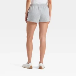 Women's Striped Graphic Shorts - Light Gray
