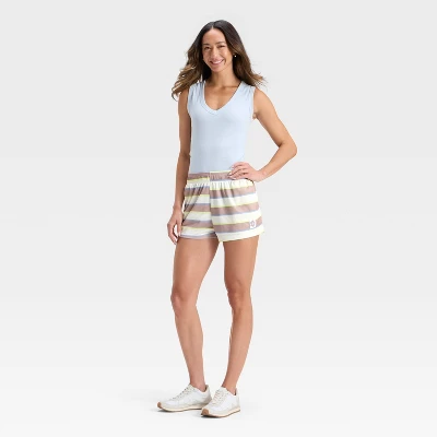 Women's Striped Mesh Graphic Shorts 2 Women's Striped Mesh Graphic Shorts - Image 2