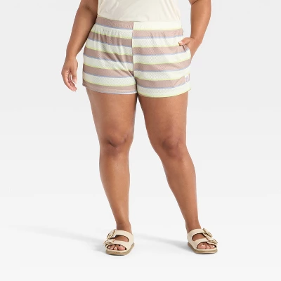 Women's Striped Mesh Graphic Shorts 5 Women's Striped Mesh Graphic Shorts - Image 5