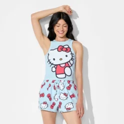 Women's Hello Kitty Graphic Tank Top - Light Blue