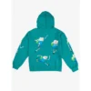 Adventure Time Finn Puff Print Long Sleeve Turquoise Adult Hooded Sweatshirt