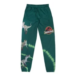 Jurassic Park Puff Print Logo & Velociraptors Adult Green Tie-Dye Sweatpants -Toys Sale Store GUEST 2f1a7e88 ccec 4b04 b7f0 6fe05b88b145