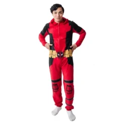 Deadpool Superhero Costume Unisex Hooded Onesie Union Suit