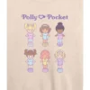 Women's - Polly Pocket - Polly Pocket Doll Grid Lightweight French Terry Wide Neck Long Sleeve Graphic Shirt