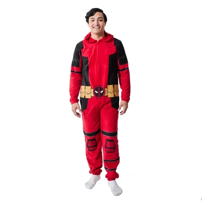 Deadpool Superhero Costume Unisex Hooded Onesie Union Suit 2 Deadpool Superhero Costume Unisex Hooded Onesie Union Suit - Image 2