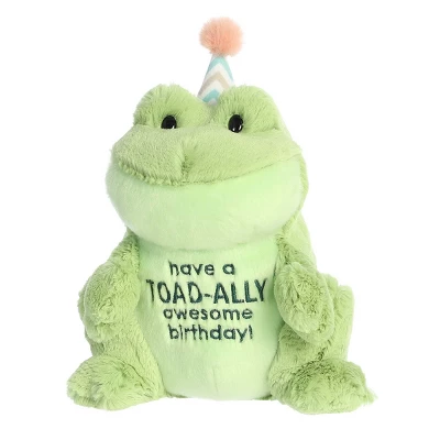 Aurora Small Toad-Ally Awesome Birthday JUST SAYIN' Witty Stuffed Animal Green 9" 4 Aurora Small Toad-Ally Awesome Birthday JUST SAYIN' Witty Stuffed Animal Green 9" - Image 4
