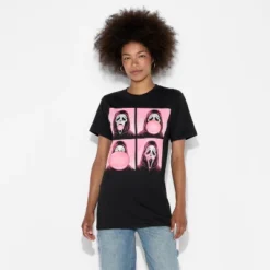 Women's Ghostface Boyfriend Short Sleeve Graphic T-Shirt - Black