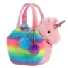 Aurora Fancy Pals 7" Rainbow Unicorn Pet Carrier Multicoloreded Stuffed Animal