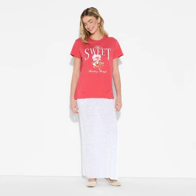 Women's Strawberry Shortcake Short Sleeve Graphic T-Shirt - Cherry Red 4 Women's Strawberry Shortcake Short Sleeve Graphic T-Shirt - Cherry Red - Image 4