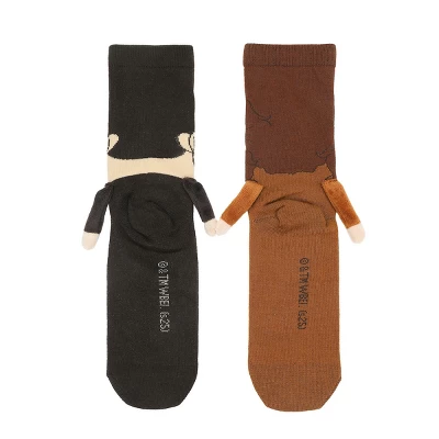 Harry Potter Harry & Hagrid Women's Casual Crew Socks With 3D Arms 2 Harry Potter Harry & Hagrid Women's Casual Crew Socks With 3D Arms - Image 2