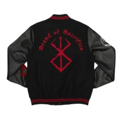 Berserk Brand Of Sacrifice Adult Black Long Sleeve Varsity Jacket