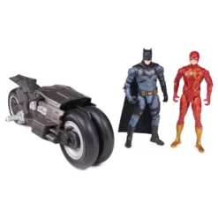 DC Comics The Flash Batcycle With Action Figures - 3pk