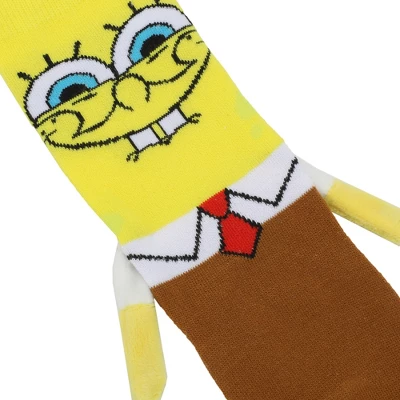 Spongebob Squarepants Spongebob & Patrick Women's Casual Crew Socks With 3D Arms & Magnetic Hands 3 Spongebob Squarepants Spongebob & Patrick Women's Casual Crew Socks With 3D Arms & Magnetic Hands - Image 3