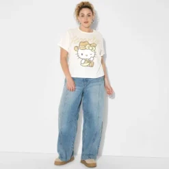 Women's Hello Kitty Howdy Short Sleeve Graphic Shrunken T-Shirt - White 7 Women's Hello Kitty Howdy Short Sleeve Graphic Shrunken T-Shirt - White -Toys Sale Store GUEST 545fa653 4f38 4fc8 9867 21c6400a5245