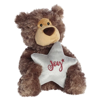 Aurora Medium Brown Holiday 9.5" Joy Bear Festive Stuffed Animal 1 Aurora Medium Brown Holiday 9.5" Joy Bear Festive Stuffed Animal