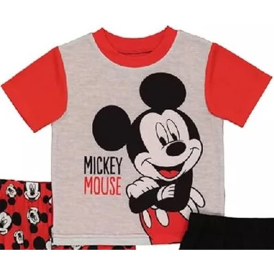 Disney Toddler Boys' Mickey Mouse 3-Piece Pajama Set, Red/Gray, 2T 1 Disney Toddler Boys' Mickey Mouse 3-Piece Pajama Set, Red/Gray, 2T