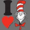 Infant's Dr. Seuss I Love Cat In The Hat Bodysuit - Athletic Heather - 12 Months