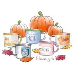 Womens Gilmore Girls Stars Hollow Watercolor Mugs T Shirt