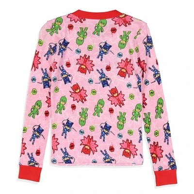 PJ Masks Toddler Girls' Gekko Catboy Owlette Title Logo Sleep Pajama Set Pink 2 PJ Masks Toddler Girls' Gekko Catboy Owlette Title Logo Sleep Pajama Set Pink - Image 2