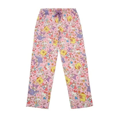 Hello Kitty & Friends All-Over Character Print Women's Pink Sleep Pajama Pants 4 Hello Kitty & Friends All-Over Character Print Women's Pink Sleep Pajama Pants - Image 4