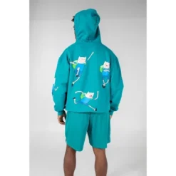 Adventure Time Finn Puff Print Long Sleeve Turquoise Adult Hooded Sweatshirt -Toys Sale Store GUEST 69bb077d 87f2 49e1 91dd fcc0435dd2fa