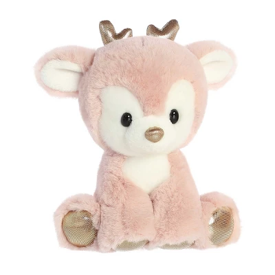 Aurora Small Rose Gold Holiday 6.5" Dashing Reindeer Festive Stuffed Animal 1 Aurora Small Rose Gold Holiday 6.5" Dashing Reindeer Festive Stuffed Animal