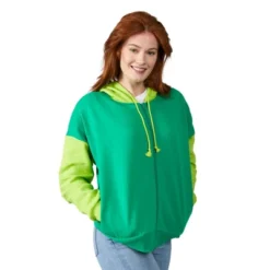 SANRIO Keroppi Cosplay Long Sleeve Green Contrast Women's Zip Hoodie -Toys Sale Store GUEST 79484c22 d9bc 4c37 910b d39a4202315f