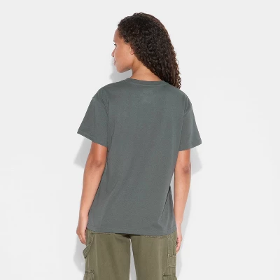 Women's Salem Boyfriend Short Sleeve Graphic T-Shirt - Gray 2 Women's Salem Boyfriend Short Sleeve Graphic T-Shirt - Gray - Image 2