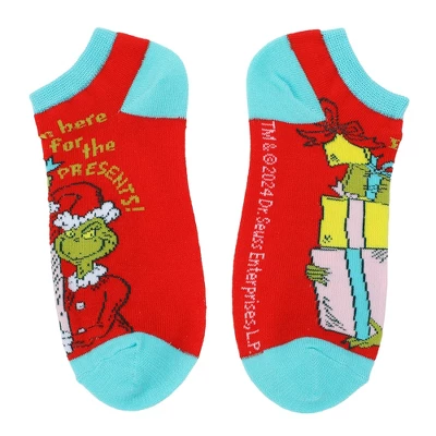 The Grinch Character Art Women's 5-Pair Ankle Socks-OSFA 5 The Grinch Character Art Women's 5-Pair Ankle Socks-OSFA - Image 5