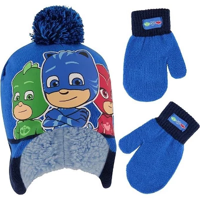 PJ Masks Boys' Winter Beanie Hat And Mittens Set, Kids Ages 2-4 2 PJ Masks Boys' Winter Beanie Hat And Mittens Set, Kids Ages 2-4 - Image 2