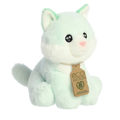 Aurora Small Neo Kitty Eco Nation Eco-Friendly Stuffed Animal Green 7" 1 Aurora Small Neo Kitty Eco Nation Eco-Friendly Stuffed Animal Green 7"