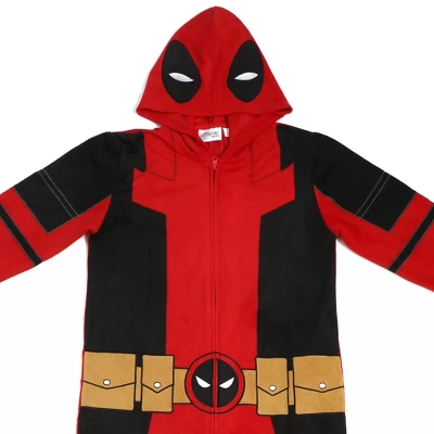 Deadpool Superhero Costume Unisex Hooded Onesie Union Suit 5 Deadpool Superhero Costume Unisex Hooded Onesie Union Suit - Image 5