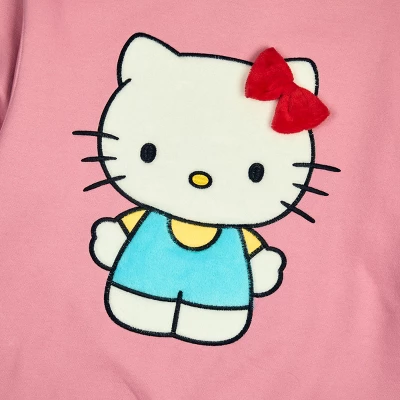 Hello Kitty Big Face Plush Character Women's Pink Crew Neck Long Sleeve Oversized Fleece Sweatshirt 6 Hello Kitty Big Face Plush Character Women's Pink Crew Neck Long Sleeve Oversized Fleece Sweatshirt - Image 6