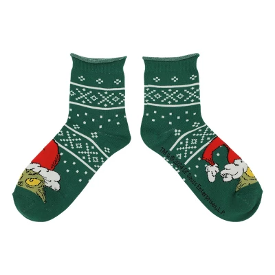 The Grinch & Max Character Prints Women's 3-Pair Pack Casual Quarter Crew Socks 2 The Grinch & Max Character Prints Women's 3-Pair Pack Casual Quarter Crew Socks - Image 2