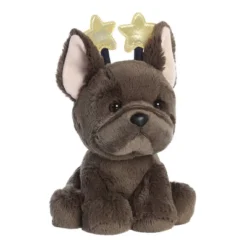 Aurora Medium Black Holiday Holiday Cheer 7.5" Jody French Bulldog Festive Stuffed Animal