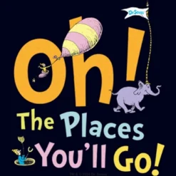 Dr. Seuss Oh The Places You'll Go Book Cover T-Shirt - Navy Blue - 2T