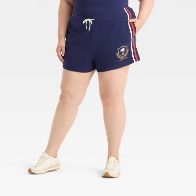 Women's Peanuts Graphic Shorts - Navy 4 Women's Peanuts Graphic Shorts - Navy - Image 4