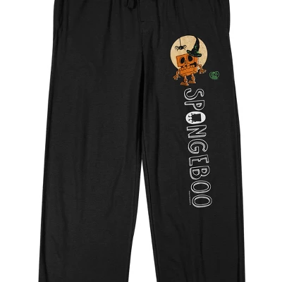 Spongebob Squarepants Halloween Spongeboo Men's Black Sleep Pajama Pants 1 Spongebob Squarepants Halloween Spongeboo Men's Black Sleep Pajama Pants