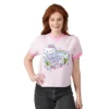 Hello Kitty Rainbow Hearts Stars & Sweet Treats V-Neck Short Sleeve Cradle Pink Women's T-shirt