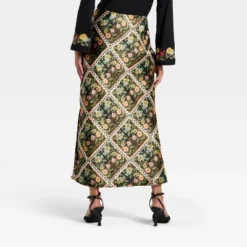 Latino Heritage Month Women's Maxi Skirt - Black Floral