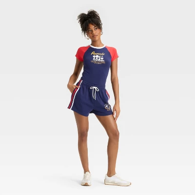 Women's Peanuts Graphic Shorts - Navy 2 Women's Peanuts Graphic Shorts - Navy - Image 2