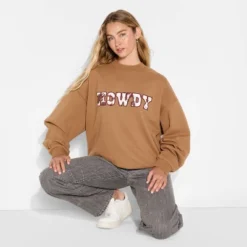 Women's Howdy Cow Graphic Sweatshirt - Brown -Toys Sale Store GUEST a876a320 11d2 4572 966a 9dff80935b61
